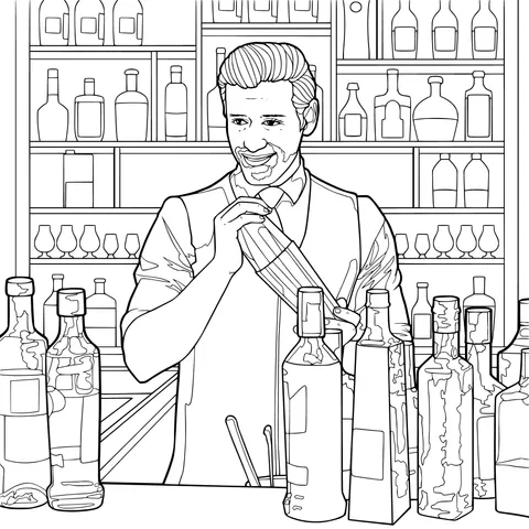 Bartender making a drink