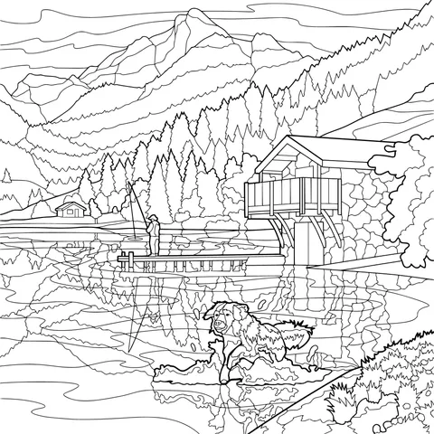 Fishing and Frolicking by the Lakeside Cabin