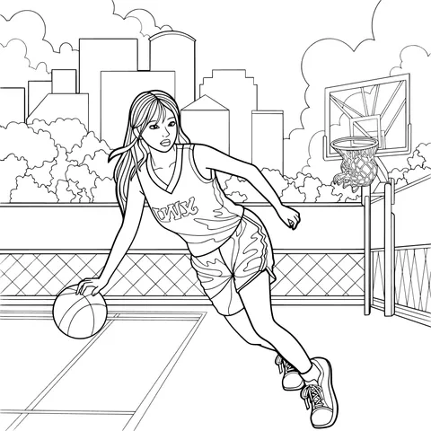 Girl on the Basketball Court