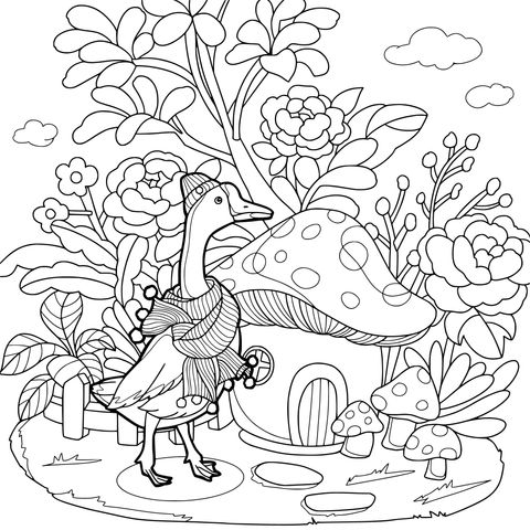 鹅与蘑菇小屋的花园景致