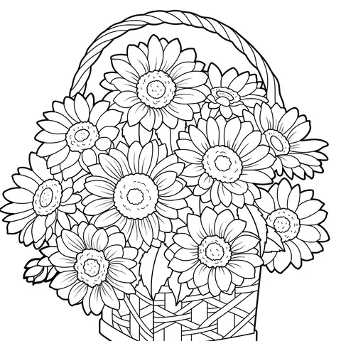 Sunflowers in a Basket