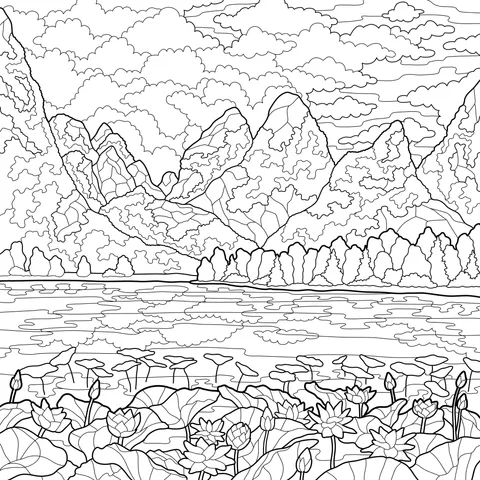 Mountain - water and Lotus Pond Picture