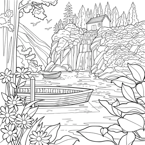Serene Scenery by the Stream