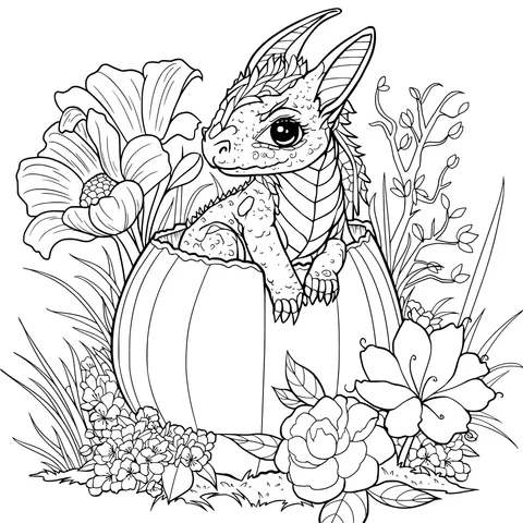 Little Dragon in a Pumpkin