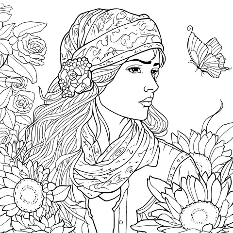 Woman among Flowers