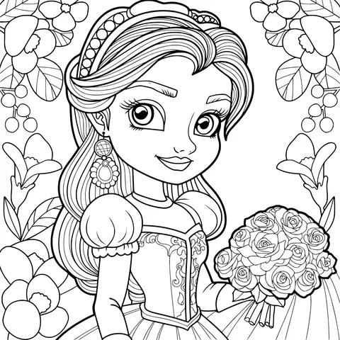 Princess Holding a Bouquet
