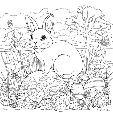 Easter Bunny and Eggs