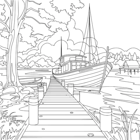 Quiet lakeside dock