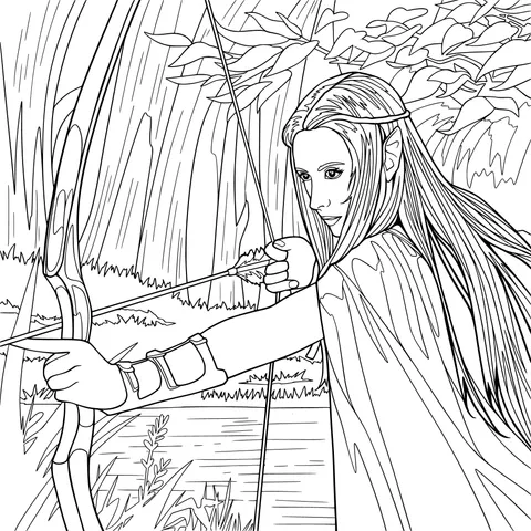 Elven Woman with Bow