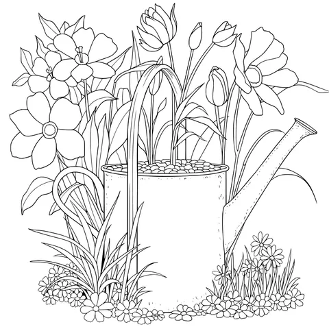 Flowers in a Watering Can
