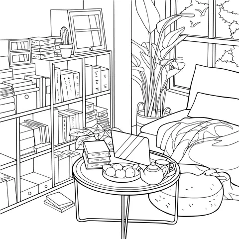 Cozy reading nook