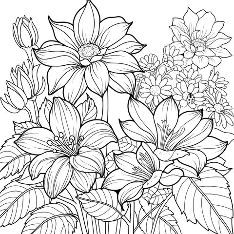 多彩花卉插画