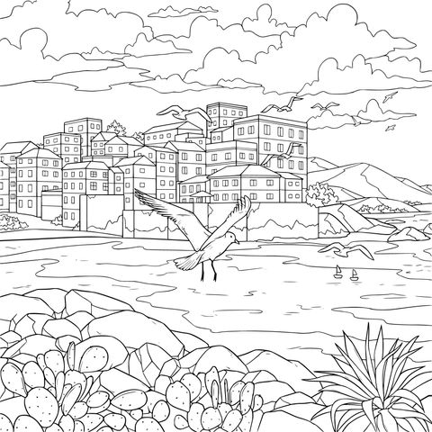 海滨城镇风光