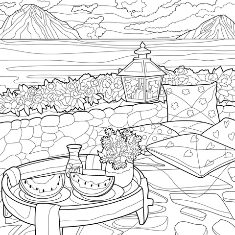 A cozy seaside relaxation corner
