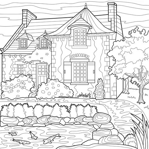 Rustic Cottage with Pond