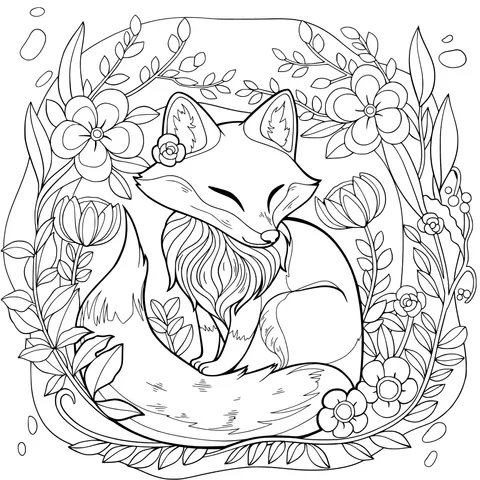 Fox in the Flower丛