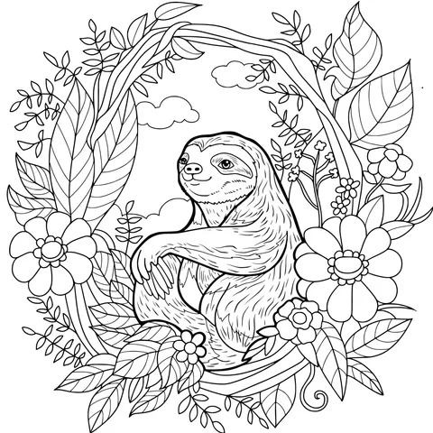 Sloth in the Flower丛