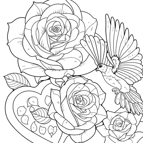 Roses and a Bird