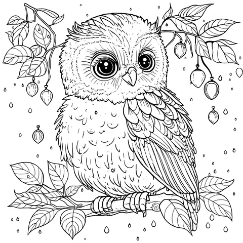 Cute Owl Perched on a Branch