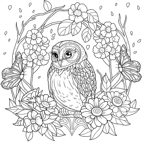 Owl in the Flower丛