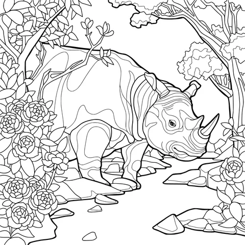 Rhino by the Stream