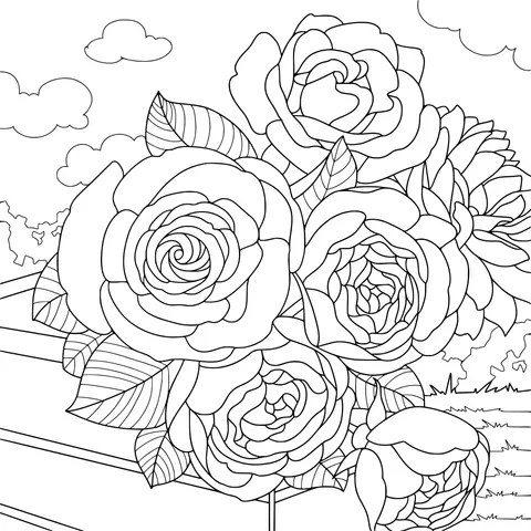 Colorful Bouquet of Roses