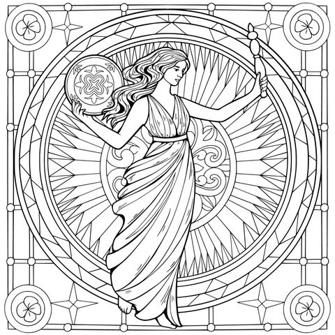 持物女神插画