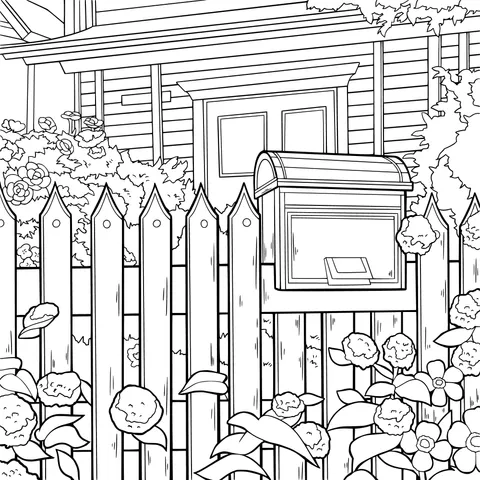 Garden Fence with Mailbox