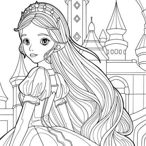 Princess in Front of the Castle