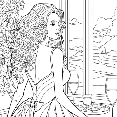 An Elegant Lady by the Window