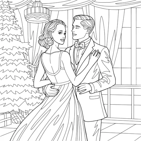 Couple dancing indoors