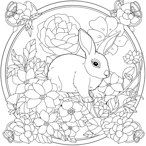 Rabbit in the Flower丛