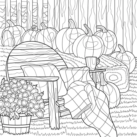 A Cozy Nook in the Autumn Courtyard