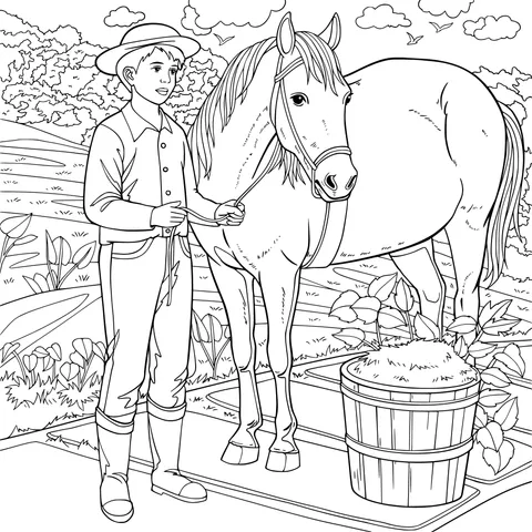 Person Holding a Horse