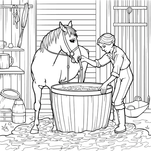 Bathing a Horse