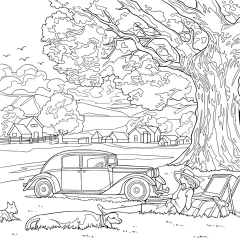 Leisurely Time under the Tree in Autumn