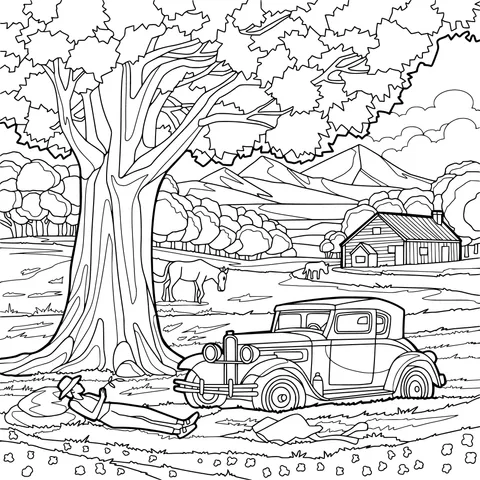 Leisure Time under the Tree in Autumn