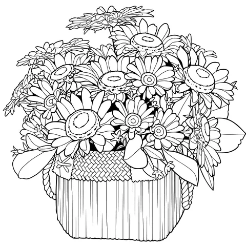Sunflowers in a Basket