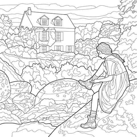 Traveler Resting by the Stream