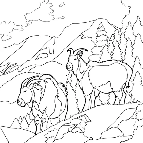Goats in the Mountains