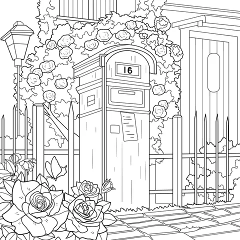 Mailbox Surrounded by Flowers