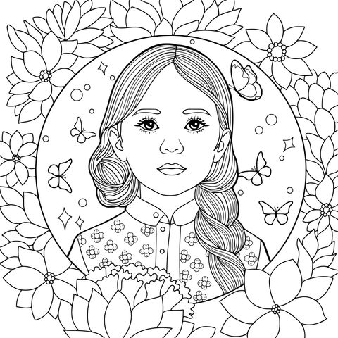 花丛中的女孩