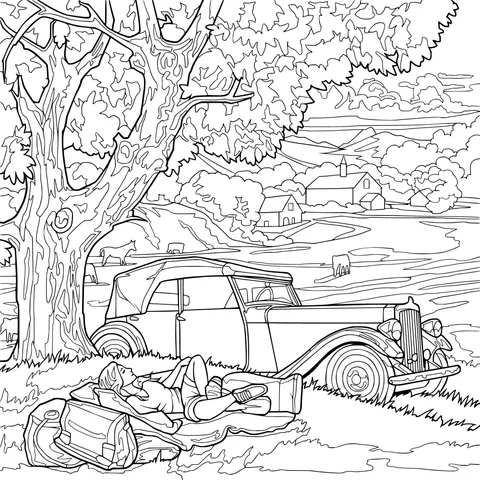 A惬意 rest under the autumn tree
