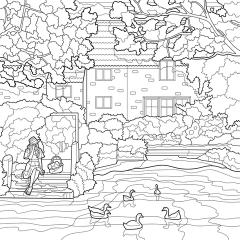 A Woman Admiring the Scenery by the Lake