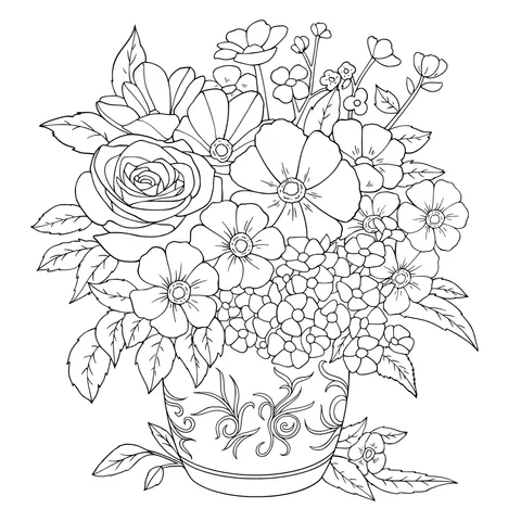 Colorful Flowers in a Vase