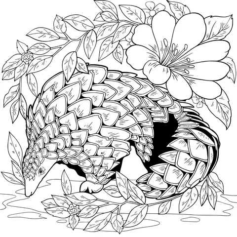 Pangolin in the Flower丛