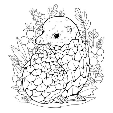 Pangolin in the Flowers
