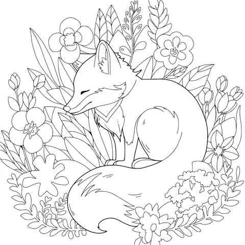 Fox in the Flower丛