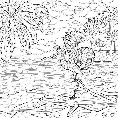 Flamingo on the Beach