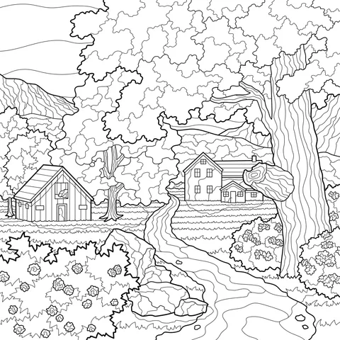 Rural pastoral scenery